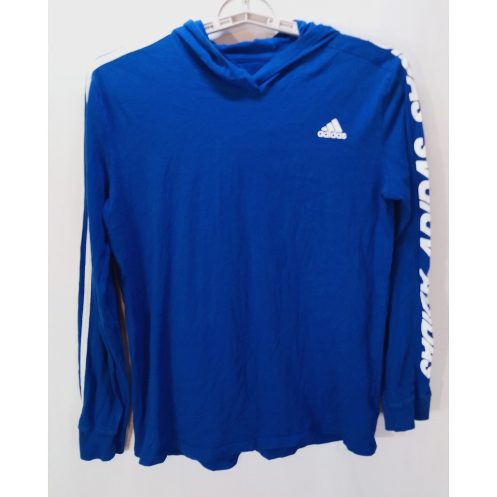 Adidas Boy's Hoodie Hooded Long Sleeve Shirt, Size XL 18-20, Royal Blue